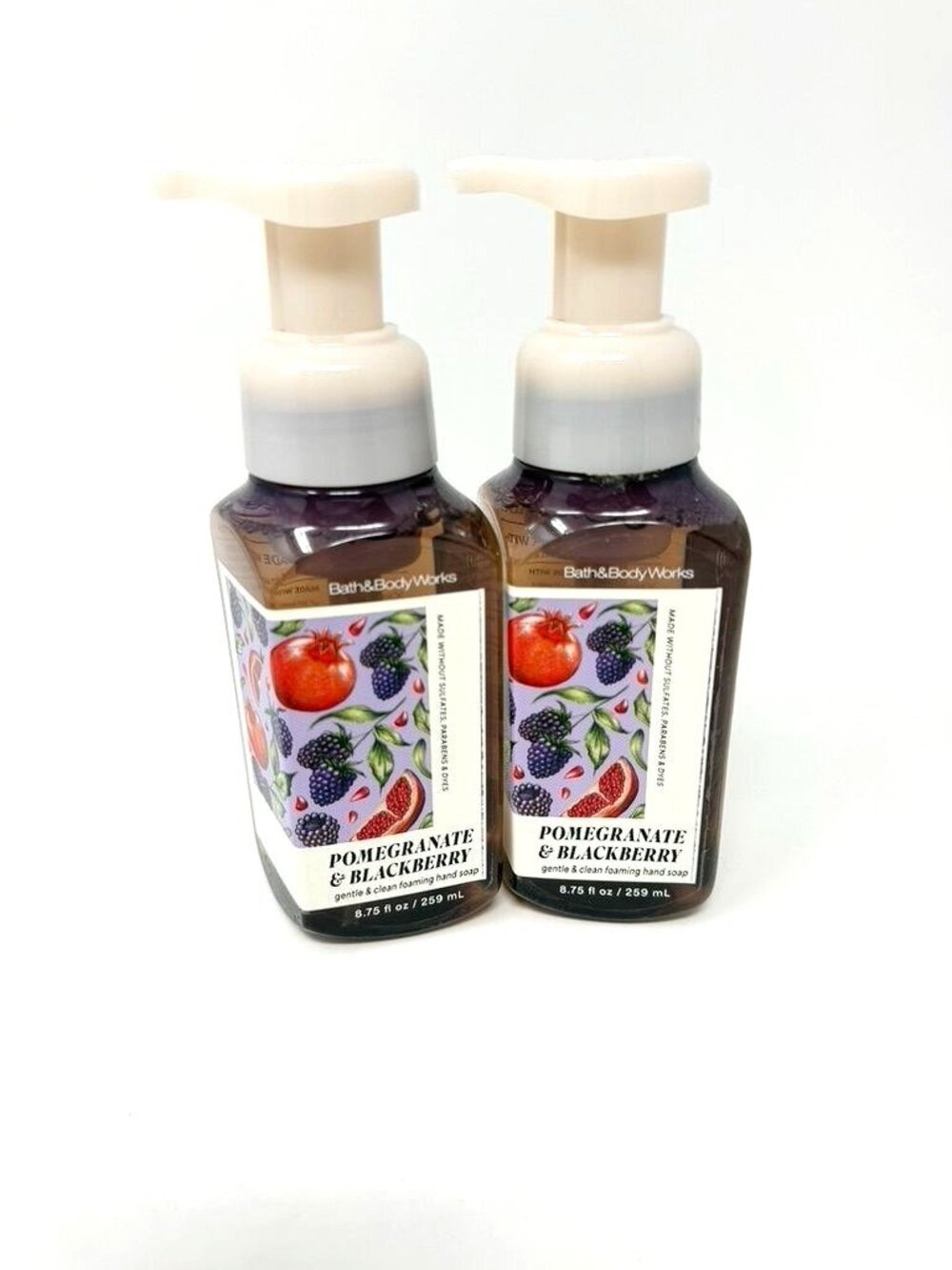 Bath & Body Works 2 Pomegranate & Blackberry Gentle Foaming Hand Soap 8.75 Ounce